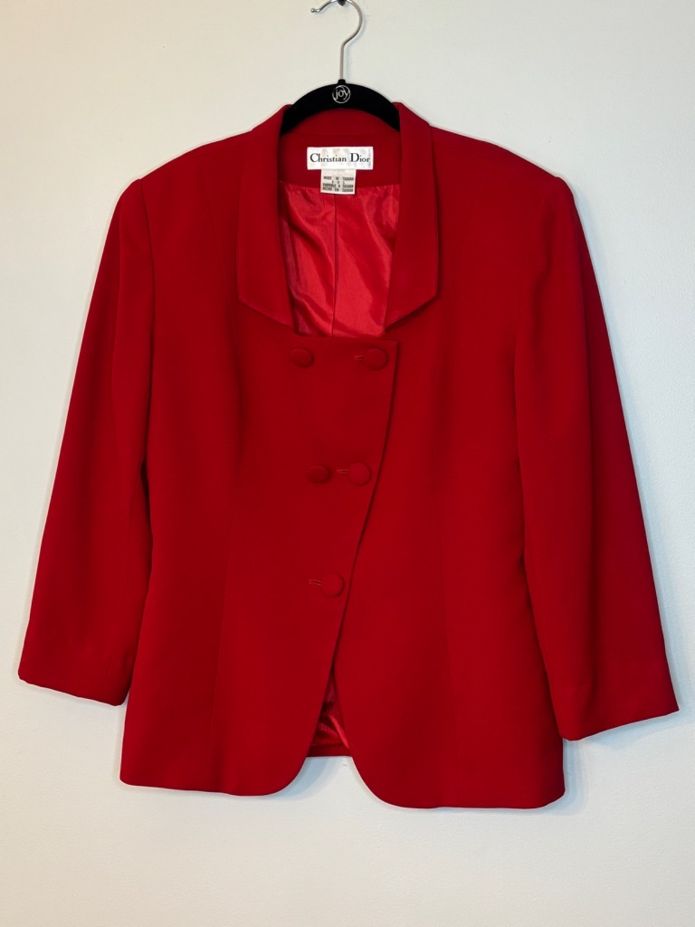 Vintage Christian Dior Red Power Blazer